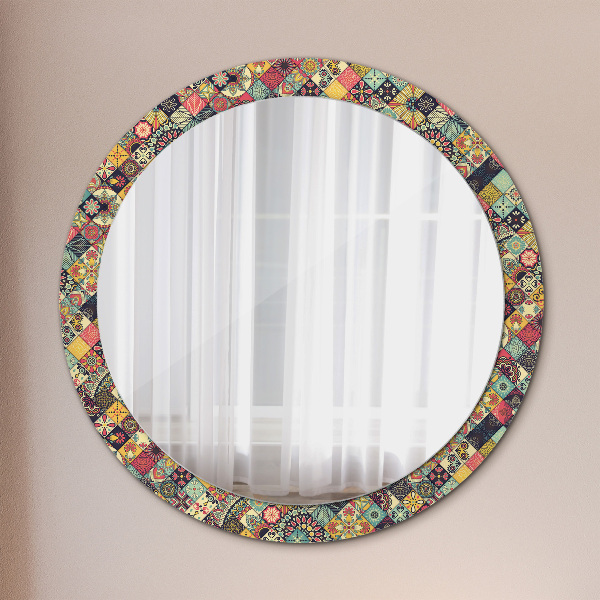 Round wall mirror design Ethnic floral