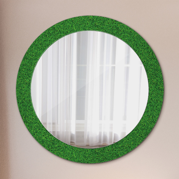 Round wall mirror design Green grass