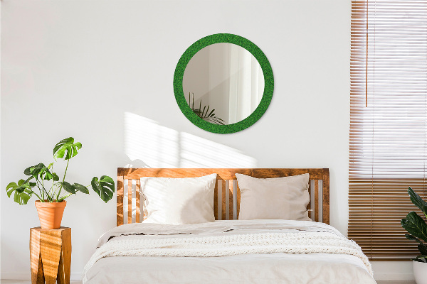 Round wall mirror design Green grass