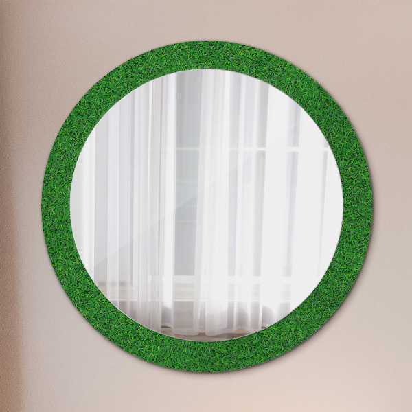 Round wall mirror design Green grass