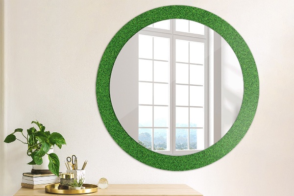 Round wall mirror design Green grass