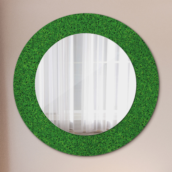 Round wall mirror design Green grass