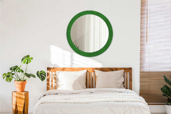 Round wall mirror design Green grass