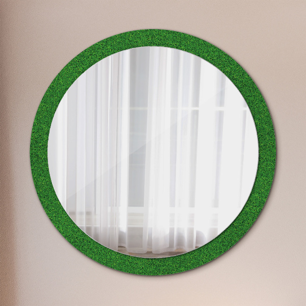 Round wall mirror design Green grass