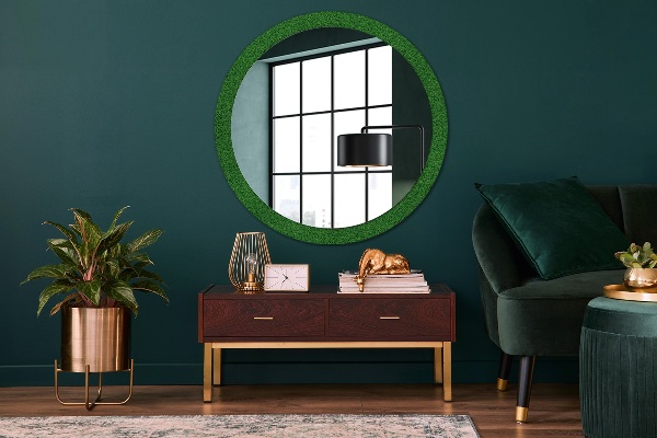 Round wall mirror design Green grass
