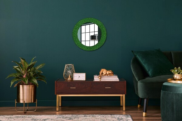 Round wall mirror design Green grass
