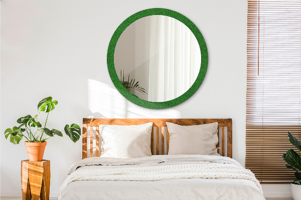 Round wall mirror design Green grass