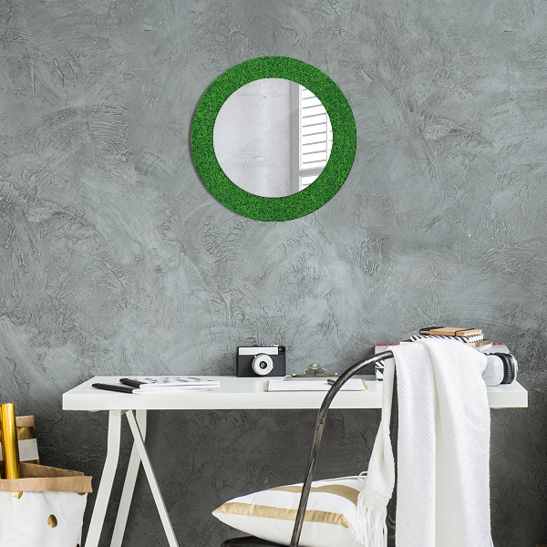 Round wall mirror design Green grass