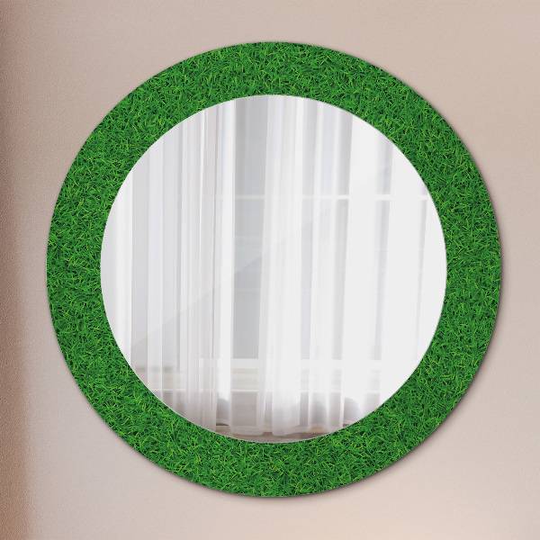 Round wall mirror design Green grass