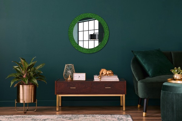 Round wall mirror design Green grass