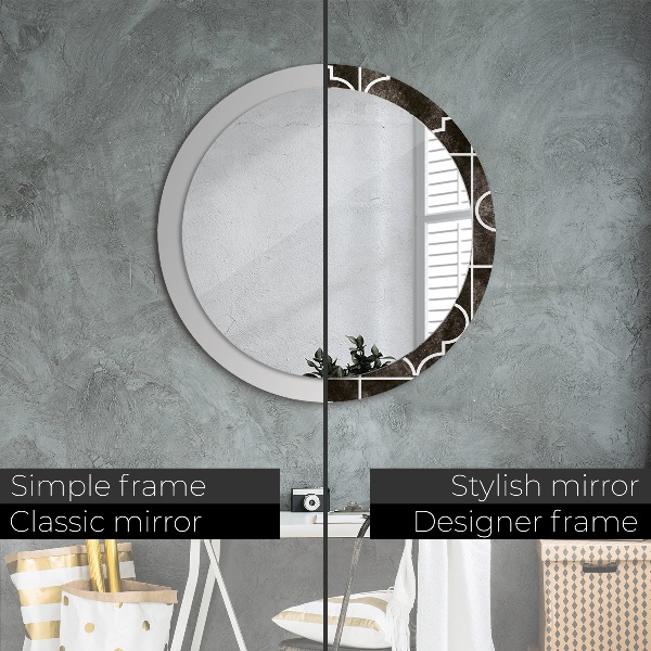 Round printed mirror Antique tiles