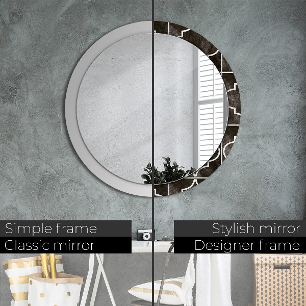 Round printed mirror Antique tiles