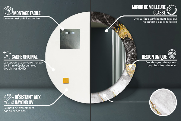 Round wall mirror decor Marble and gold