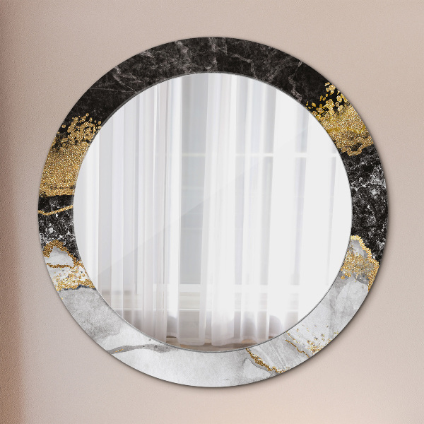 Round wall mirror decor Marble and gold