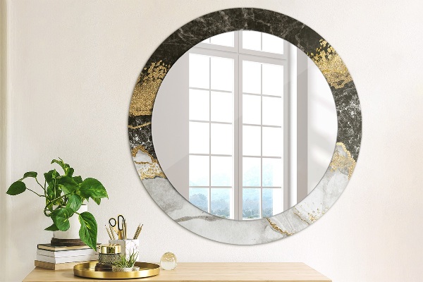 Round wall mirror decor Marble and gold