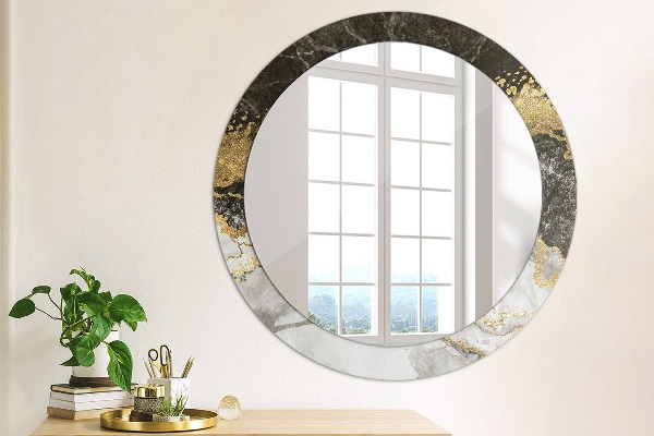 Round wall mirror decor Marble and gold