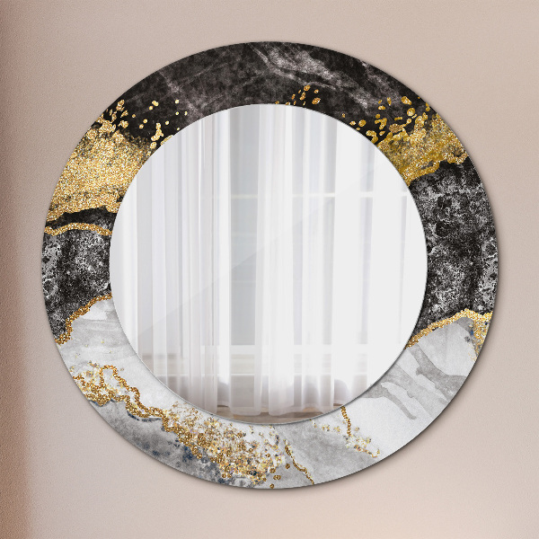 Round wall mirror decor Marble and gold