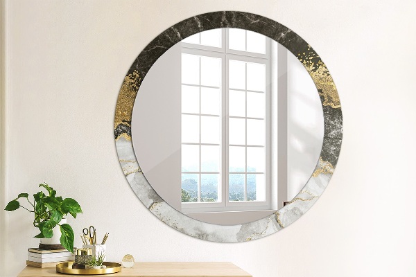 Round wall mirror decor Marble and gold