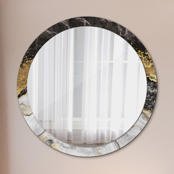 Round wall mirror decor Marble and gold