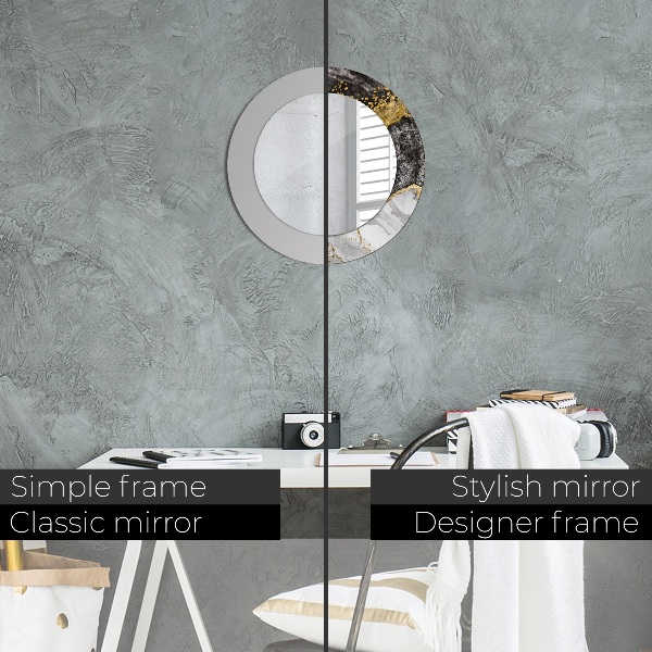 Round wall mirror decor Marble and gold