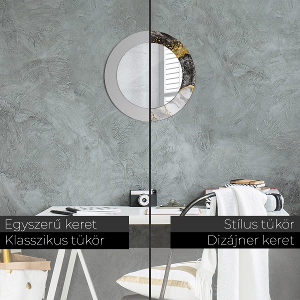 Round wall mirror decor Marble and gold