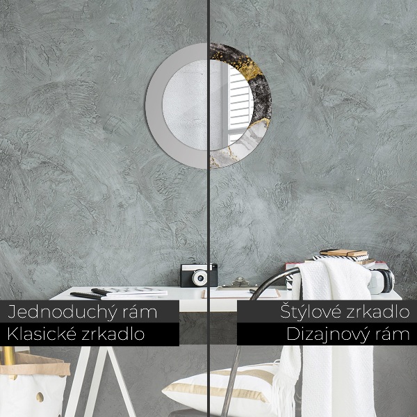 Round wall mirror decor Marble and gold