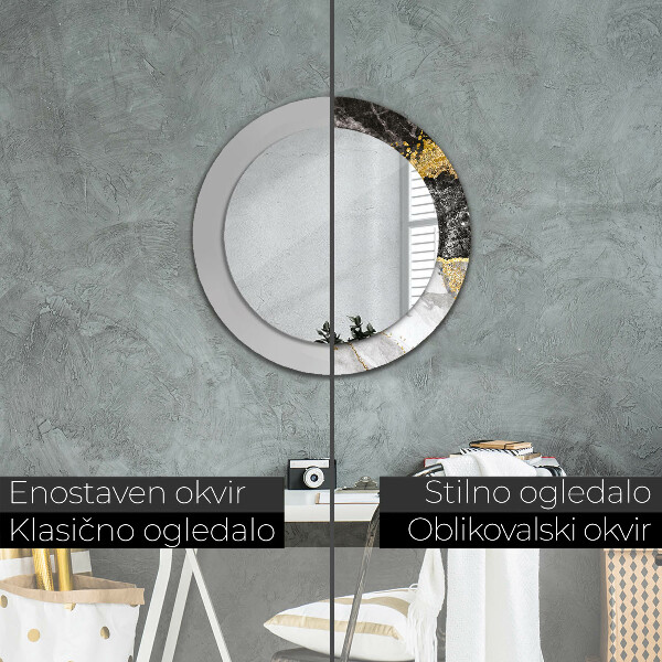 Round wall mirror decor Marble and gold