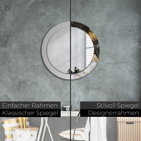 Round wall mirror decor Marble and gold