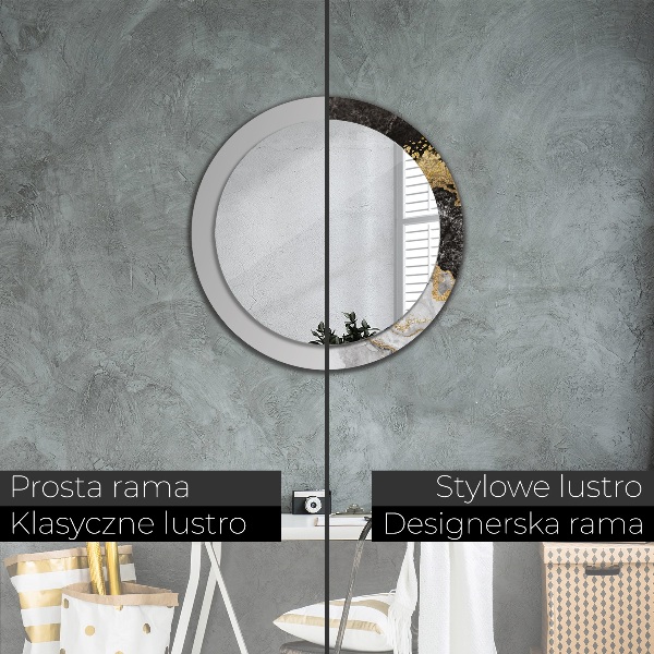 Round wall mirror decor Marble and gold