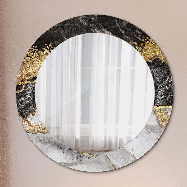 Round wall mirror decor Marble and gold
