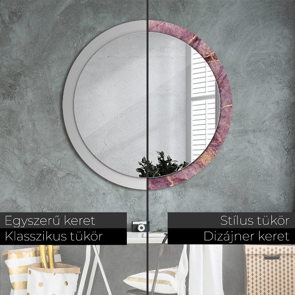 Round wall mirror decor Marble with the addition of gold