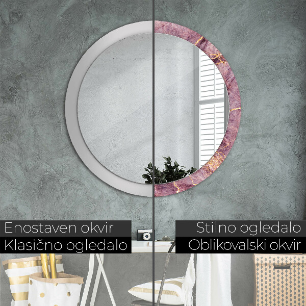 Round wall mirror decor Marble with the addition of gold