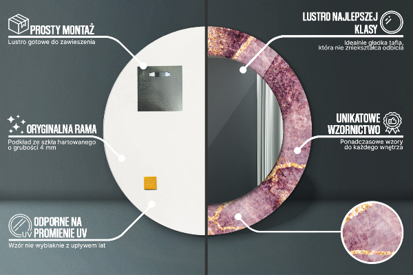 Round wall mirror decor Marble with the addition of gold