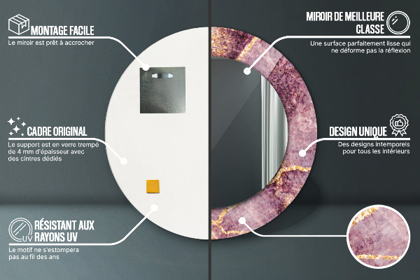 Round wall mirror decor Marble with the addition of gold