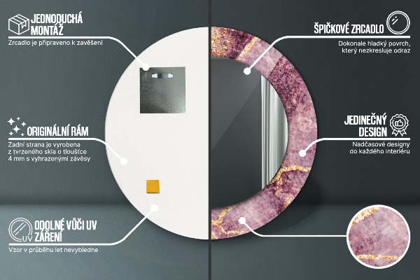 Round wall mirror decor Marble with the addition of gold