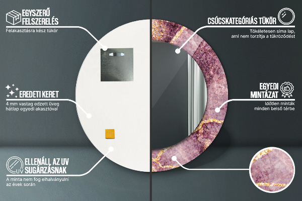 Round wall mirror decor Marble with the addition of gold