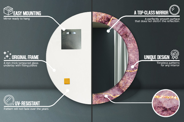 Round wall mirror decor Marble with the addition of gold