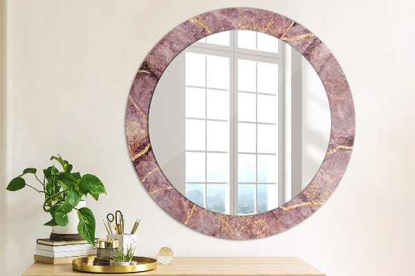 Round wall mirror decor Marble with the addition of gold