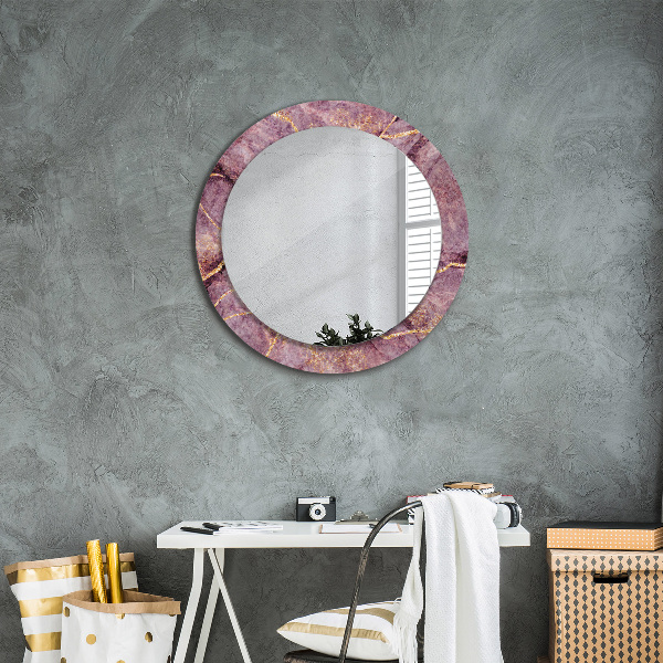 Round wall mirror decor Marble with the addition of gold