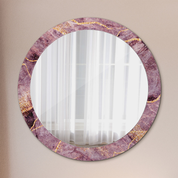 Round wall mirror decor Marble with the addition of gold