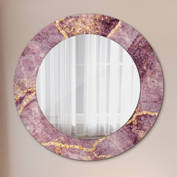Round wall mirror decor Marble with the addition of gold