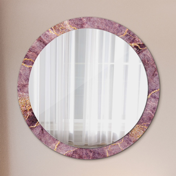 Round wall mirror decor Marble with the addition of gold