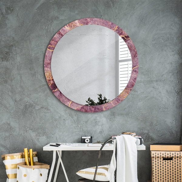 Round wall mirror decor Marble with the addition of gold