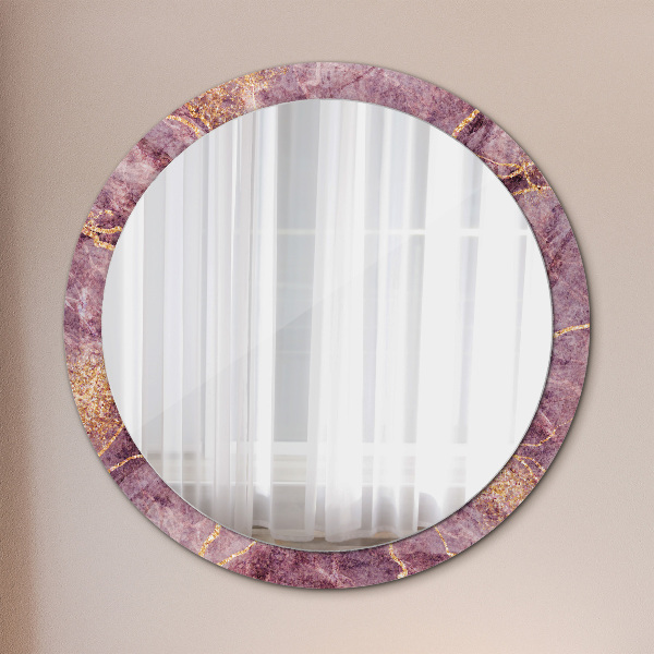 Round wall mirror decor Marble with the addition of gold