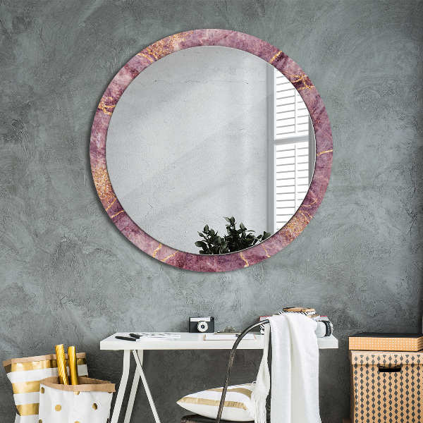 Round wall mirror decor Marble with the addition of gold
