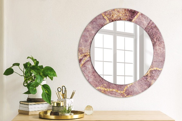 Round wall mirror decor Marble with the addition of gold