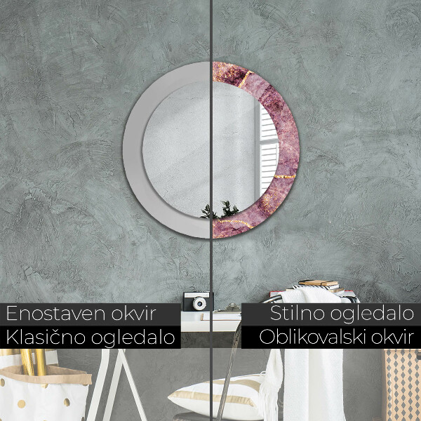 Round wall mirror decor Marble with the addition of gold