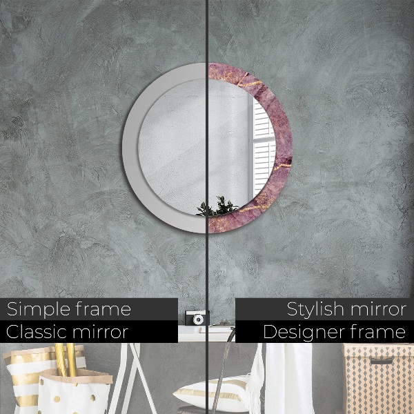 Round wall mirror decor Marble with the addition of gold