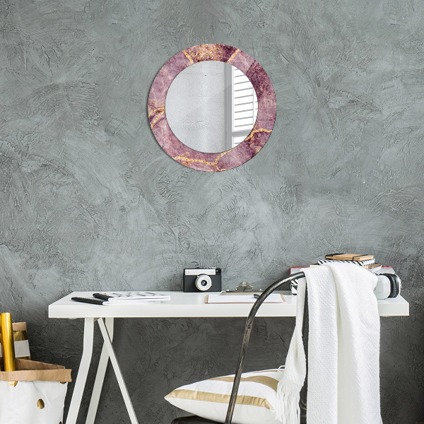 Round wall mirror decor Marble with the addition of gold