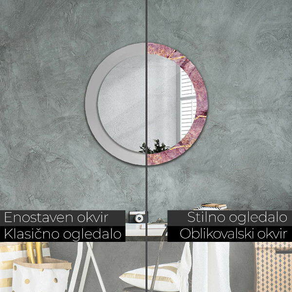 Round wall mirror decor Marble with the addition of gold